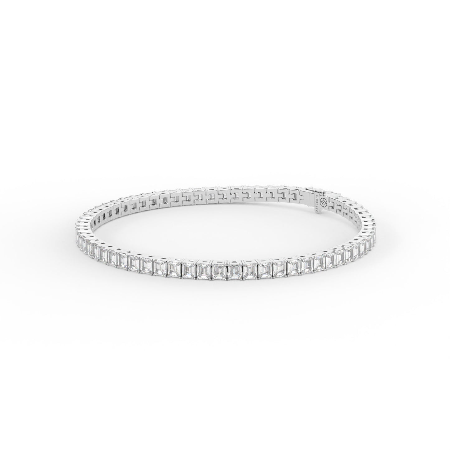Emerald shape diamond tennis bracelet, 7.0 Ct. TW