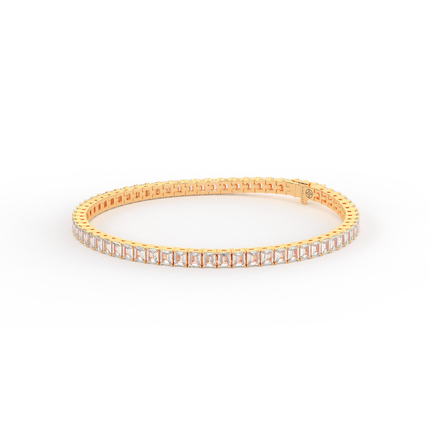 Emerald shape diamond tennis bracelet, 7.0 Ct. TW