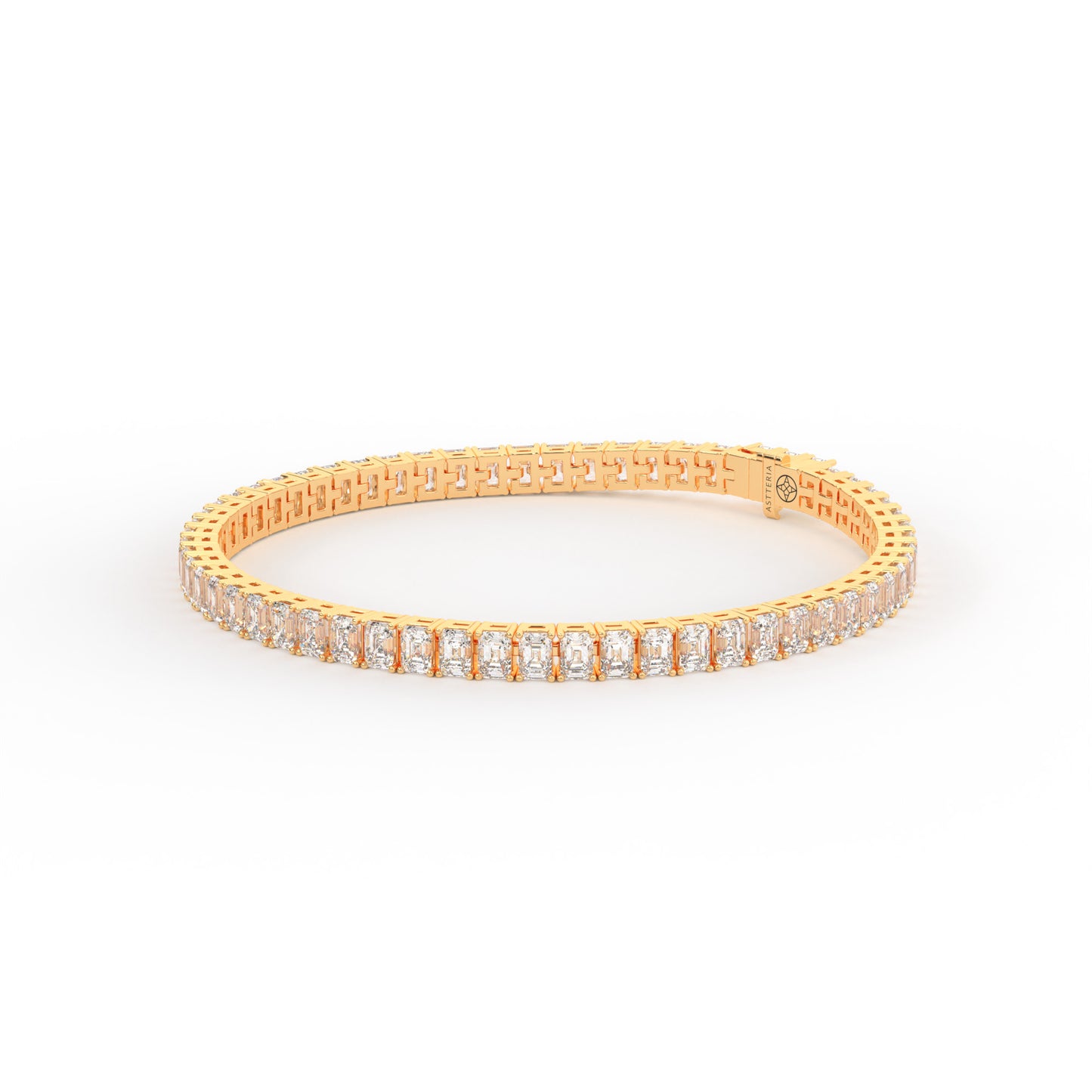 Emerald shape diamond tennis bracelet, 9.0 Ct. TW