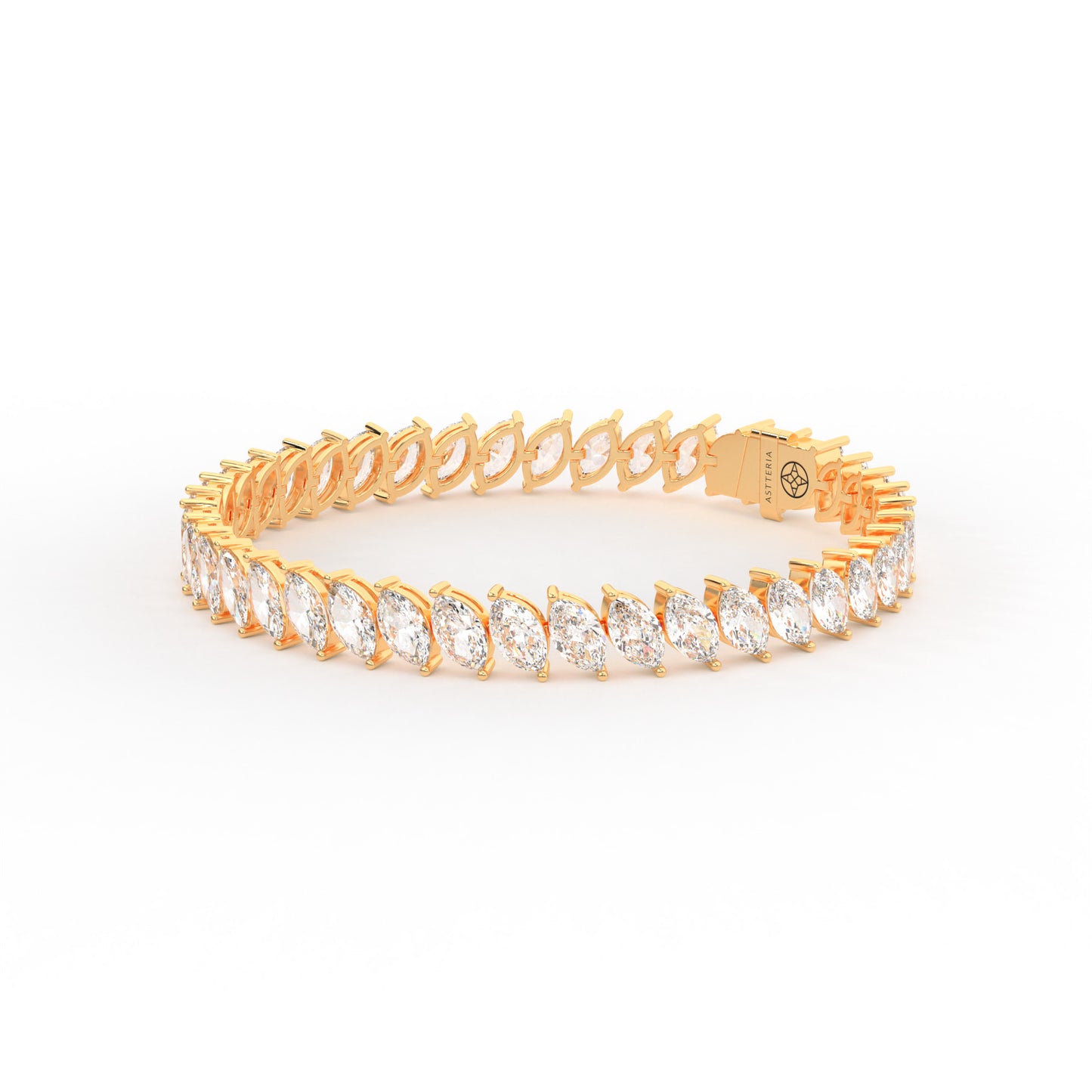 Marquise shape diamond tennis bracelet, 16.0 Ct. TW