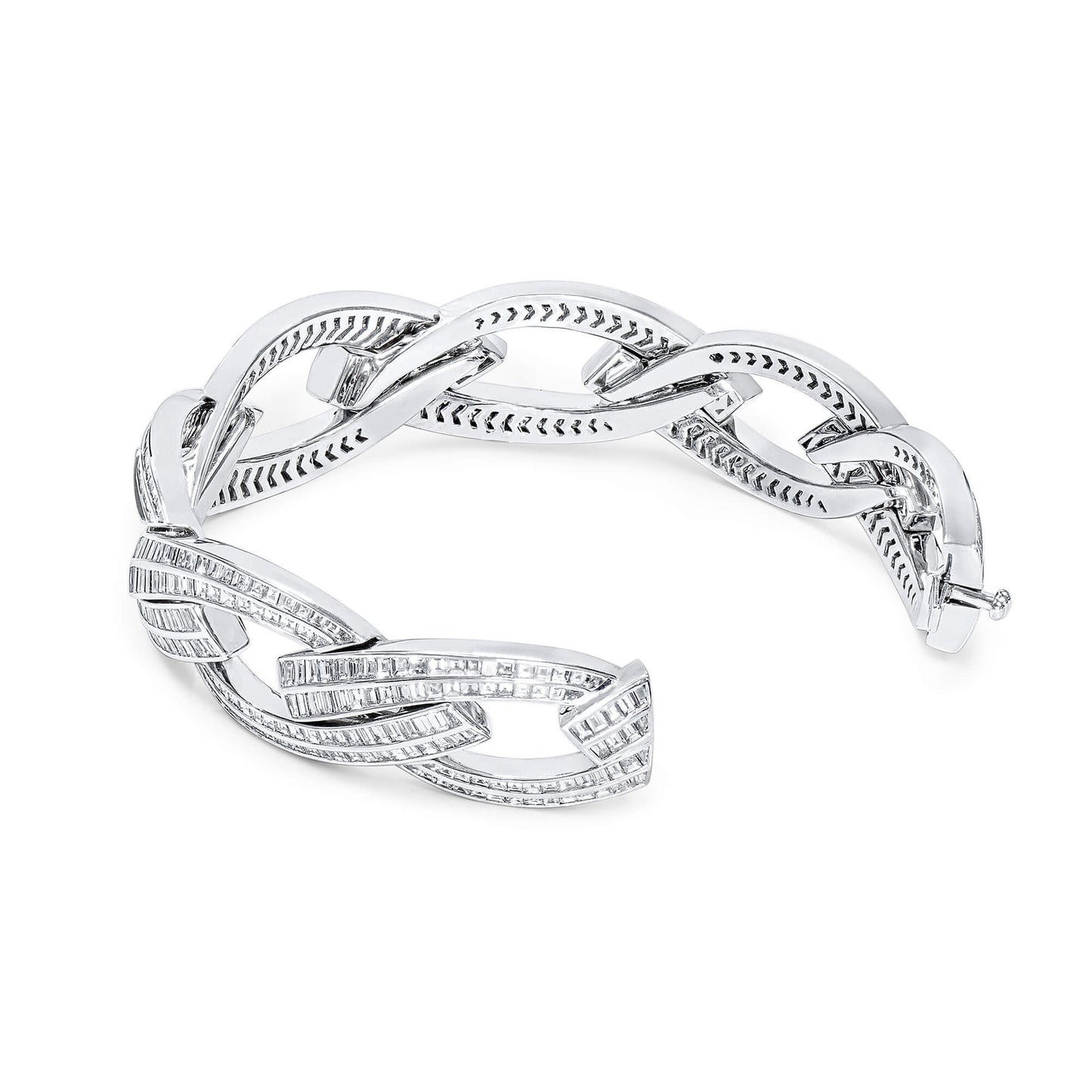 White Diamond Bracelet, 18.94 Ct. TW, Baguette shape
