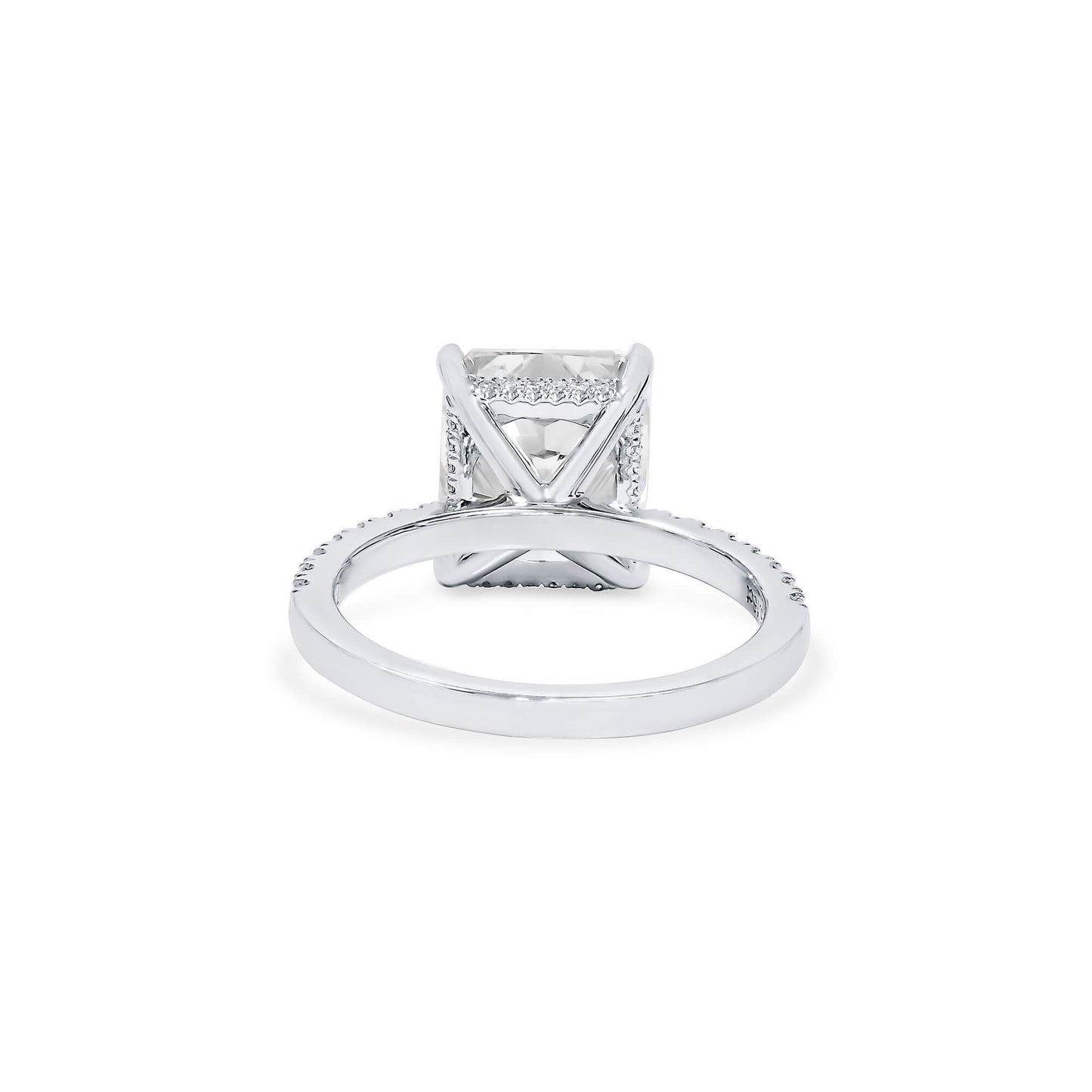 Natural 5.16 Ct. Radiant-Cut Diamond Solitaire Ring, 18K White Gold
