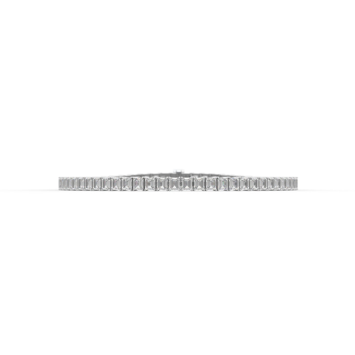 Emerald shape diamond tennis bracelet, 7.0 Ct. TW