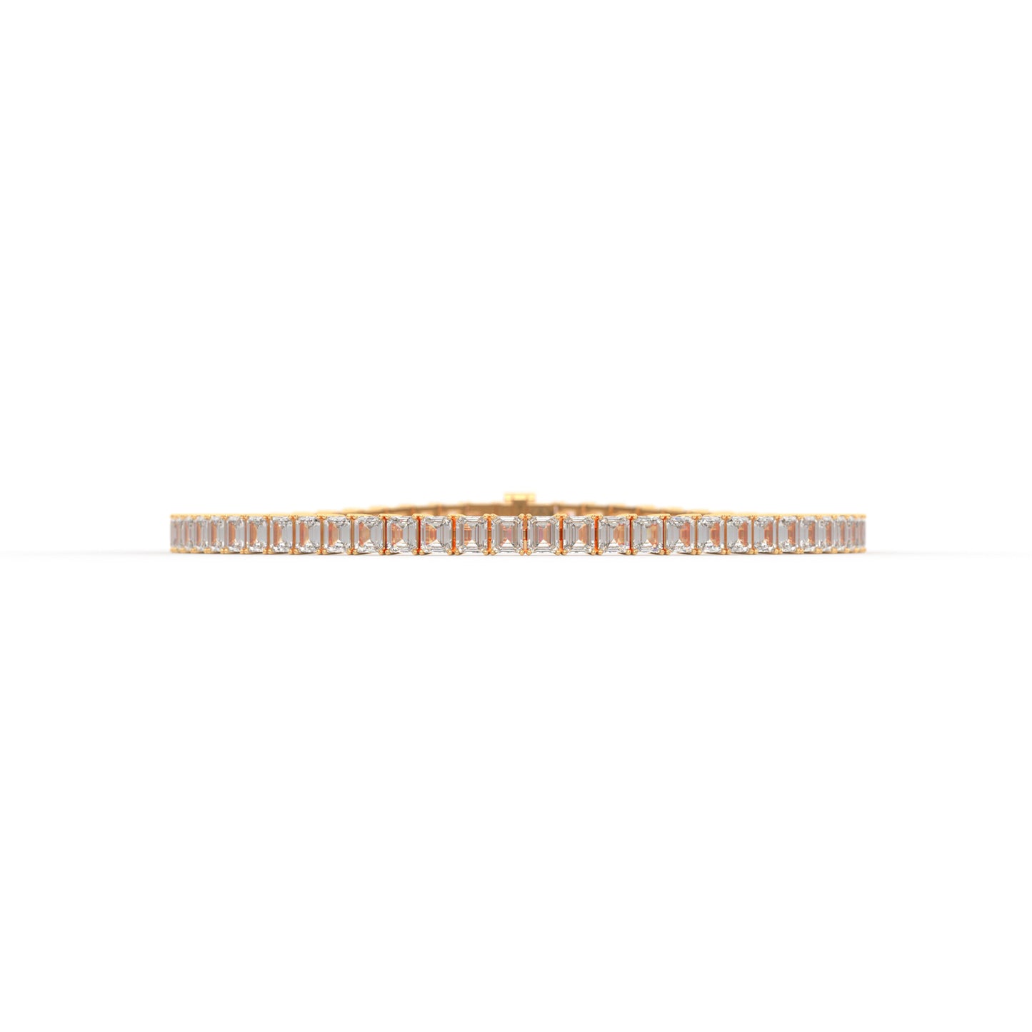 Emerald shape diamond tennis bracelet, 7.0 Ct. TW
