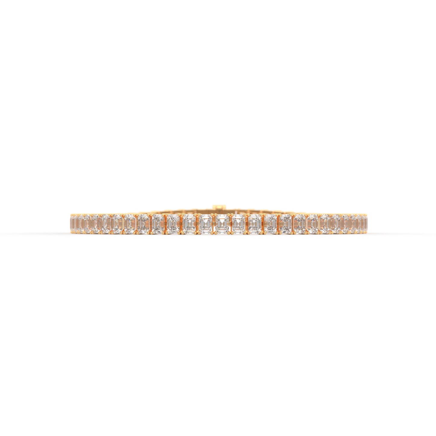Emerald shape diamond tennis bracelet, 9.0 Ct. TW