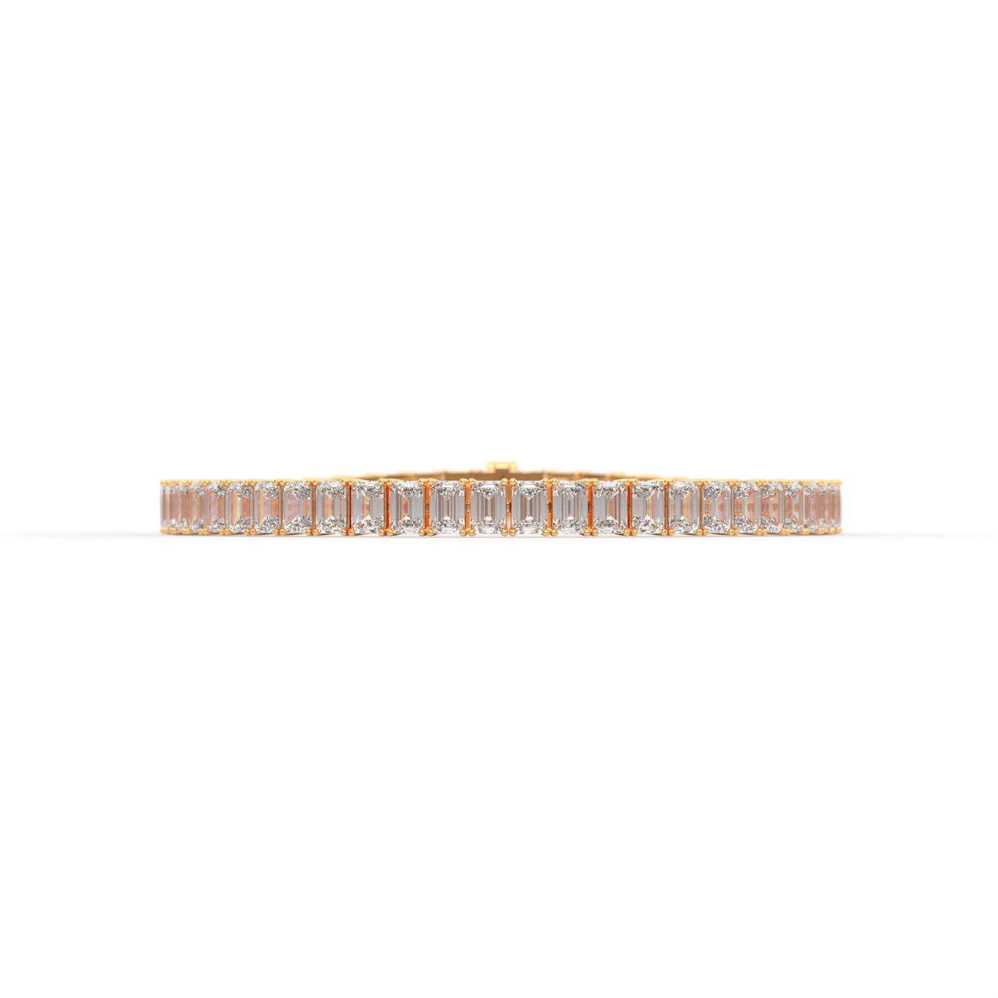 Emerald shape diamond tennis bracelet, 13.0 Ct. TW