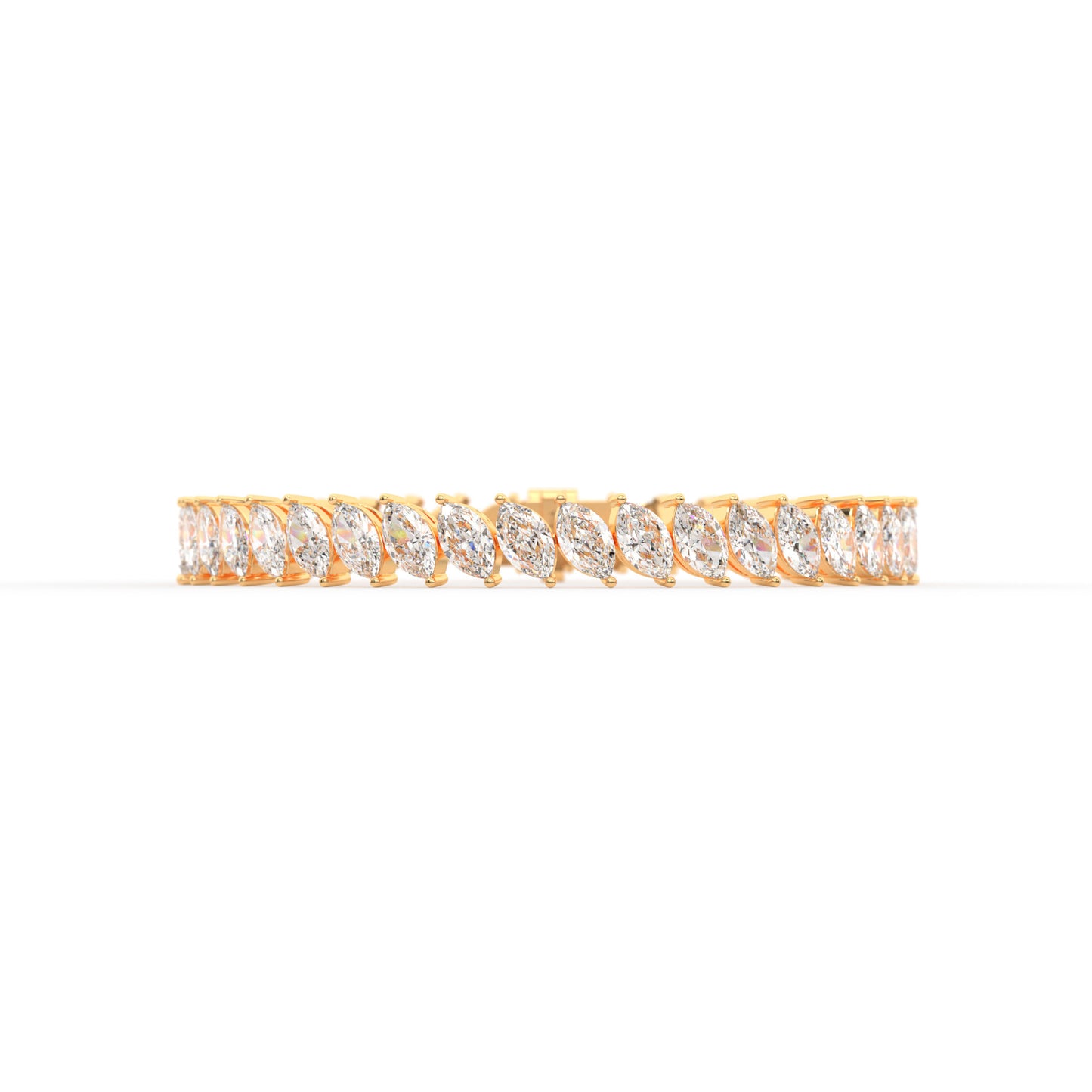 Marquise shape diamond tennis bracelet, 16.0 Ct. TW