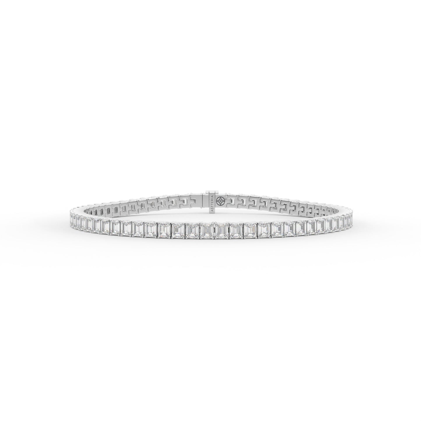 Emerald shape diamond tennis bracelet, 7.0 Ct. TW