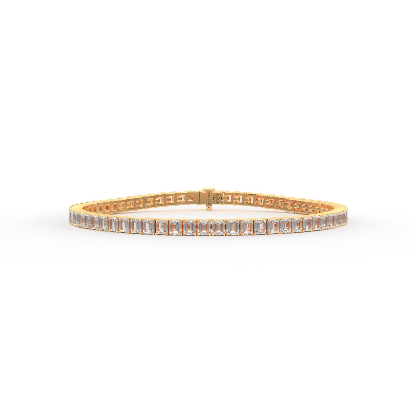 Emerald shape diamond tennis bracelet, 7.0 Ct. TW