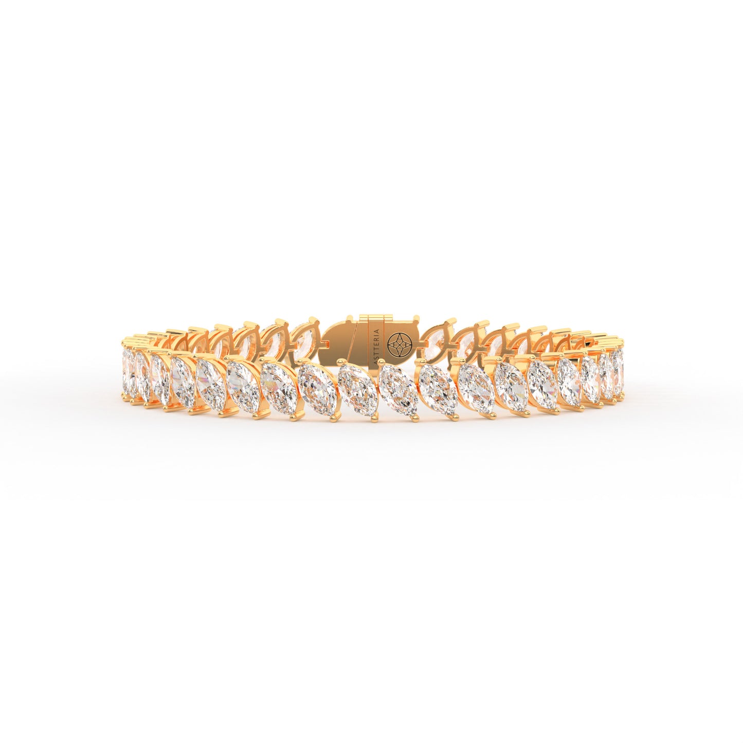 Marquise shape diamond tennis bracelet, 16.0 Ct. TW