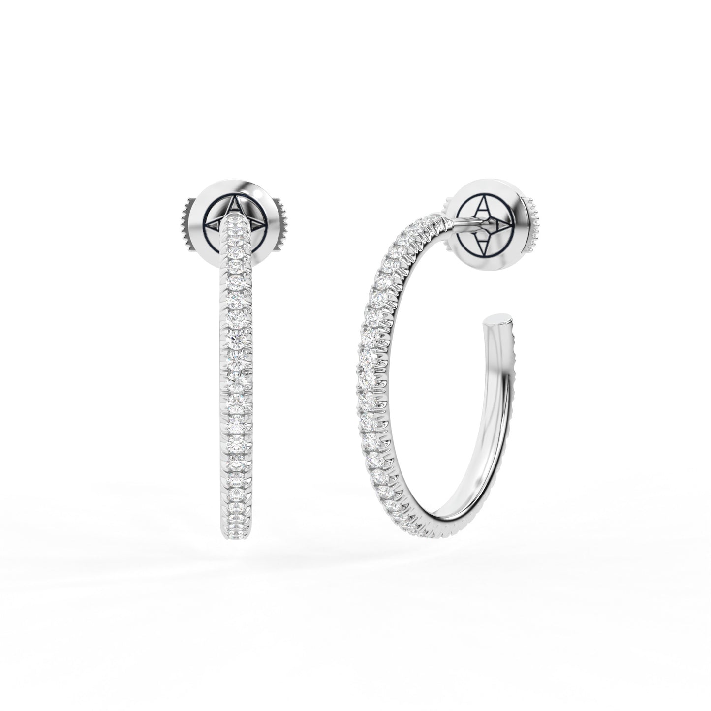 14K white gold, 18K white gold
