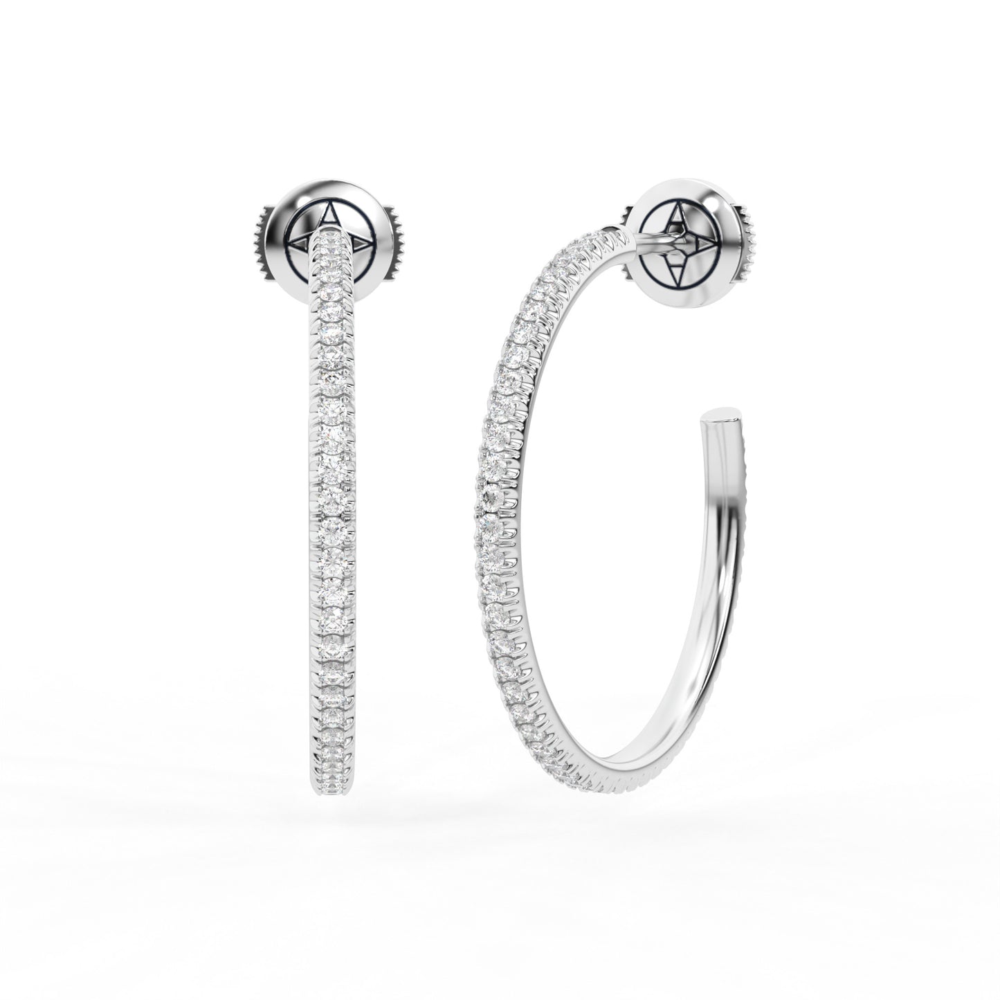 14K white gold, 18K white gold