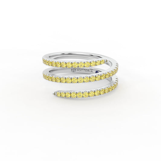 Centuria™ half eternity spiral yellow diamond ring