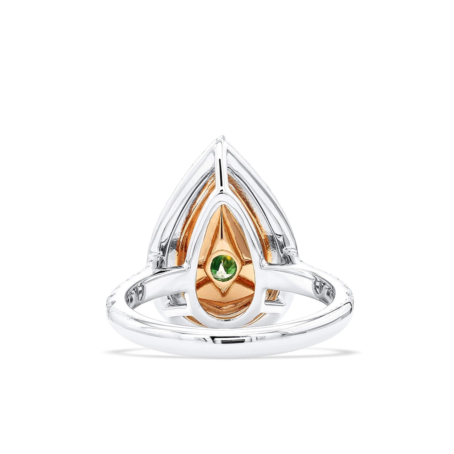Fancy Brownish Greenish Yellow Diamond Ring, 3.15 Ct. TW, Pear shape, GIA Certified