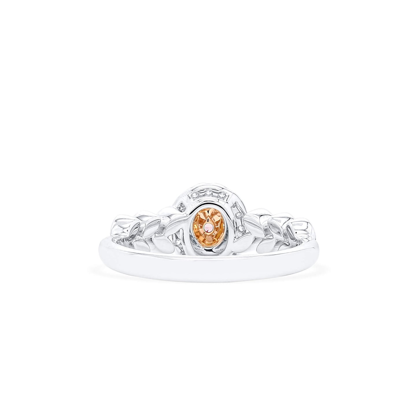 Fancy Brownish Orangy Pink Diamond Ring, 0.38 Ct. TW, Oval shape, GIA Certified