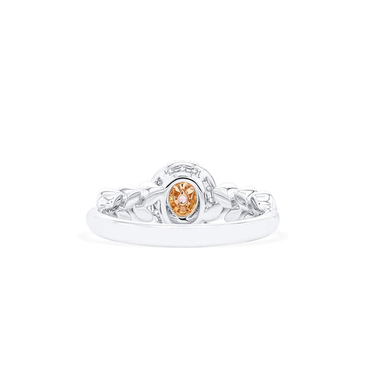 Fancy Brownish Orangy Pink Diamond Ring, 0.38 Ct. TW, Oval shape, GIA Certified