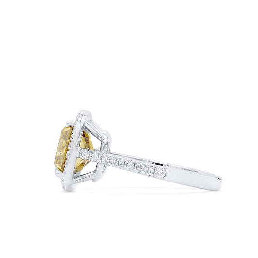 Fancy Dark Brown-Greenish Yellow Diamond Ring, 4.50 Ct. TW, Radiant shape, GIA Certified
