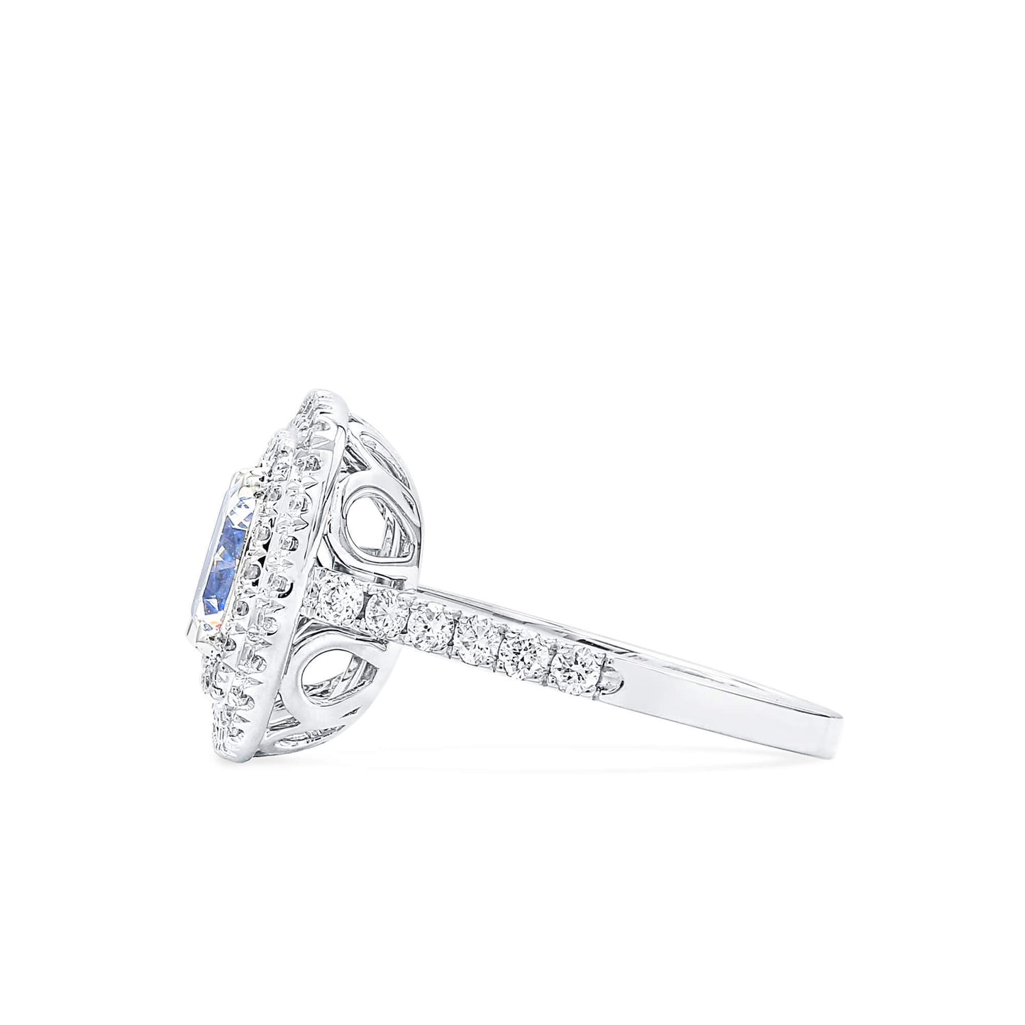 Fancy Green Diamond Ring, 1.81 Ct. TW, Cushion shape, GIA Certified