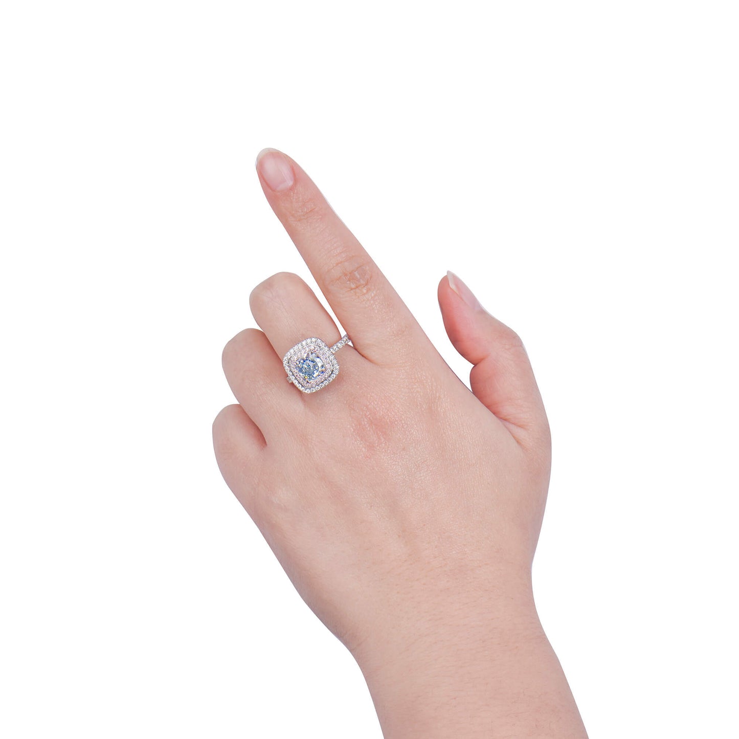 Fancy Green Diamond Ring, 1.81 Ct. TW, Cushion shape, GIA Certified