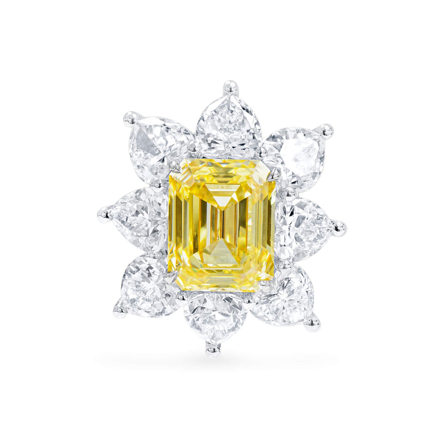 Fancy Intense Yellow Diamond Earrings, 5.19 Ct. TW, Emerald shape, GIA Certified