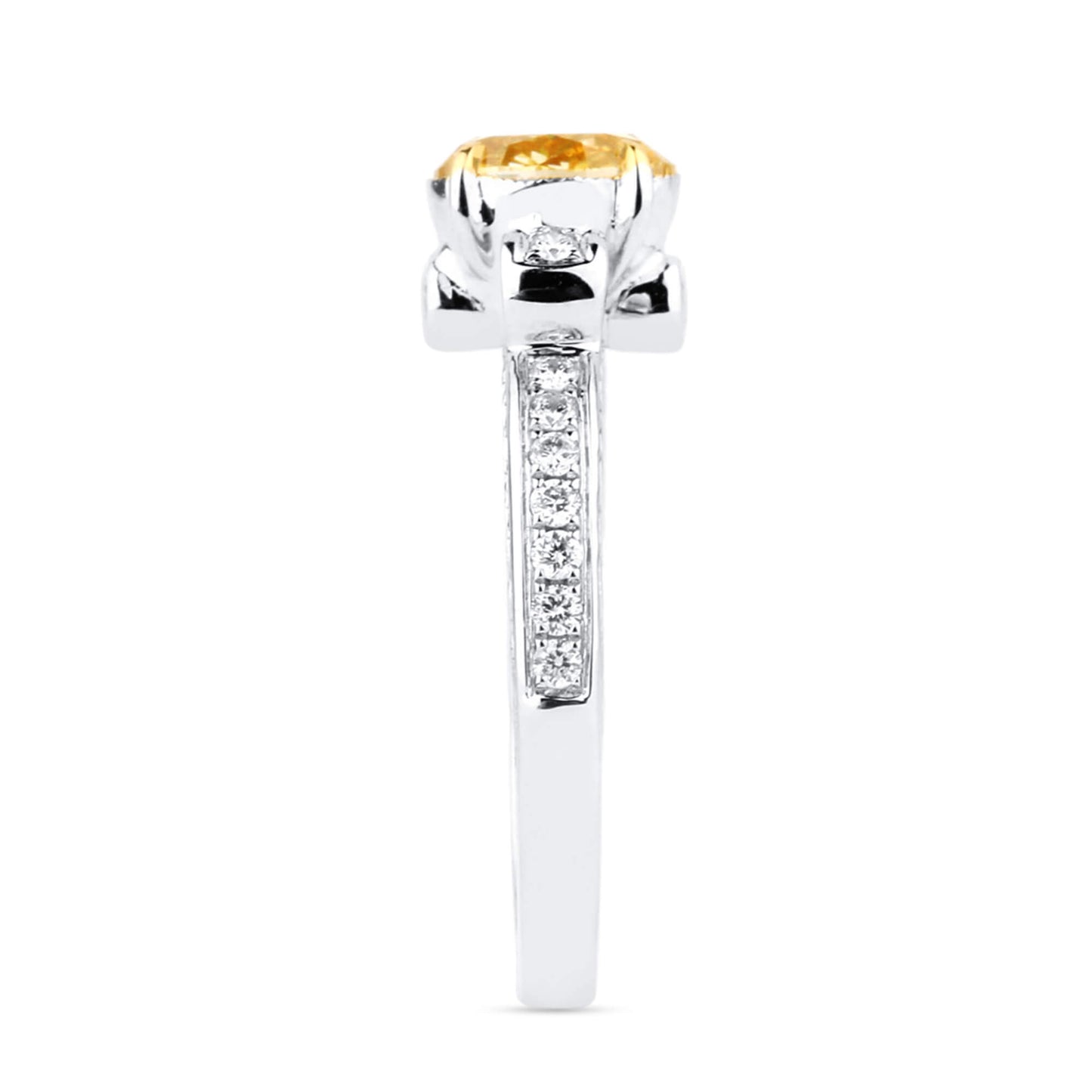 Fancy Intense Yellow Diamond Ring, 1.31 Ct. TW, Oval shape, GIA Certified