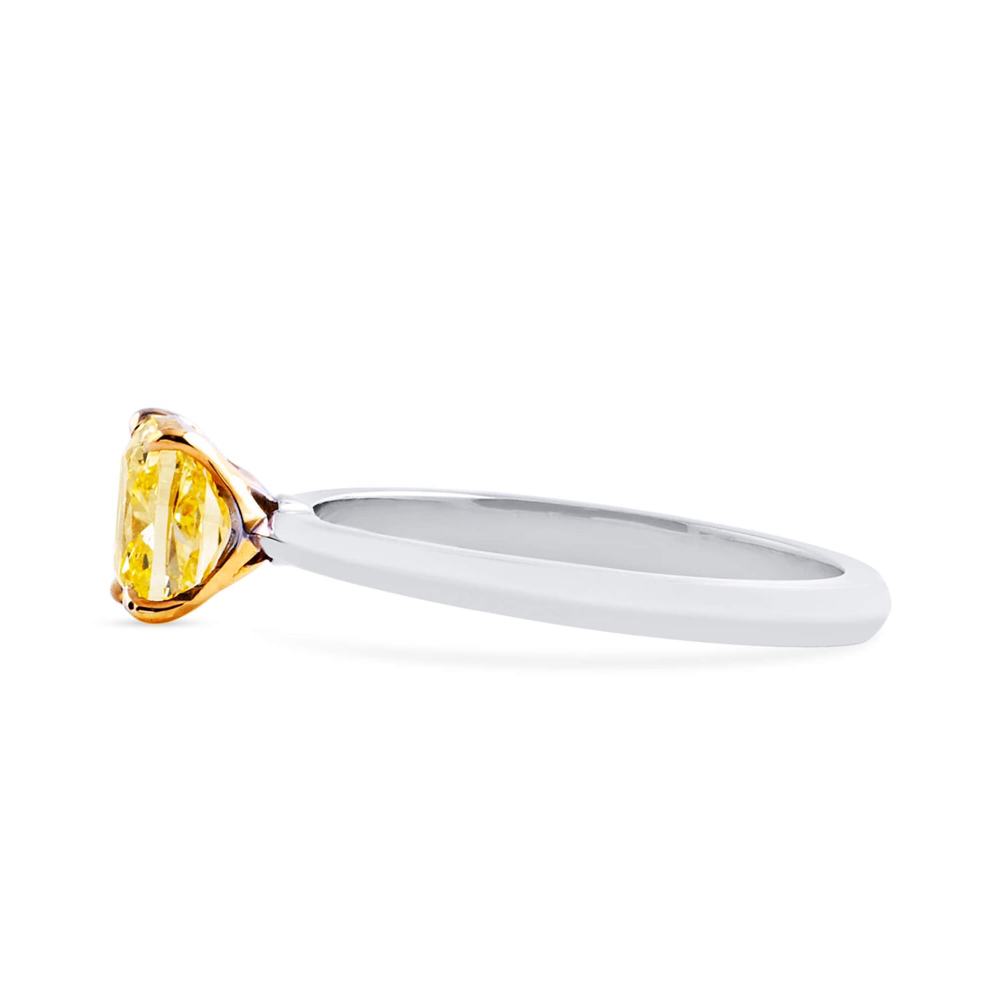 Fancy Intense Yellow Diamond Ring, 1.50 Ct. TW, Cushion shape, GIA Certified