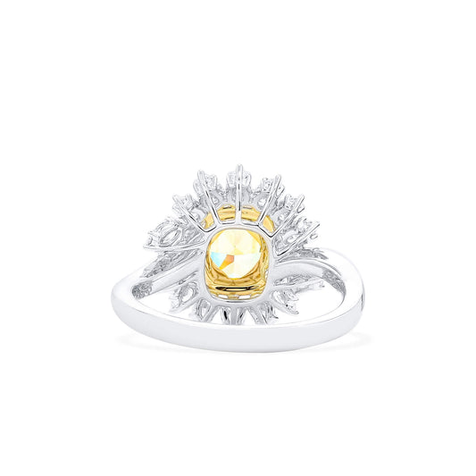 Fancy Intense Yellow Diamond Ring, 1.95 Ct. TW, Cushion shape, GIA Certified