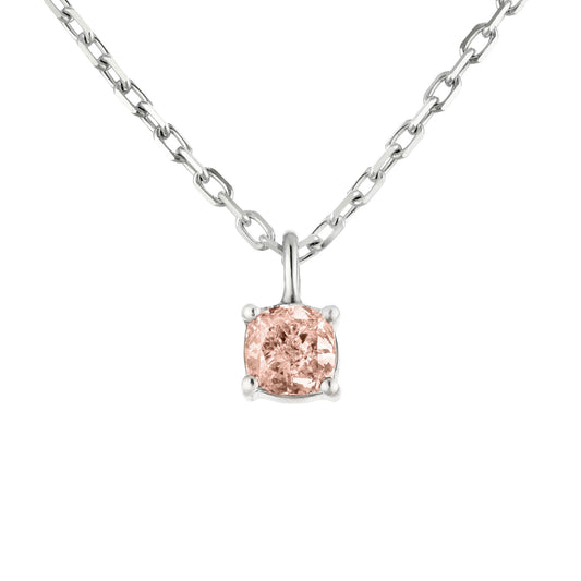 Fancy Light Orangy Pink Diamond Pendant, 0.41 Ct. TW, Cushion shape, GIA Certified
