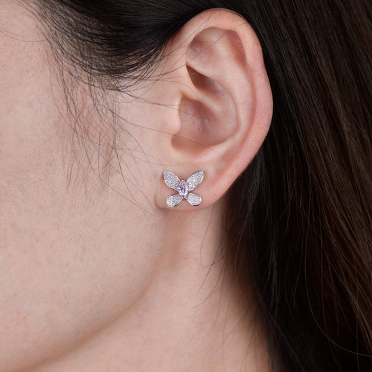 Fancy Light Pink Diamond Earrings, 0.63 Ct. TW, Marquise shape