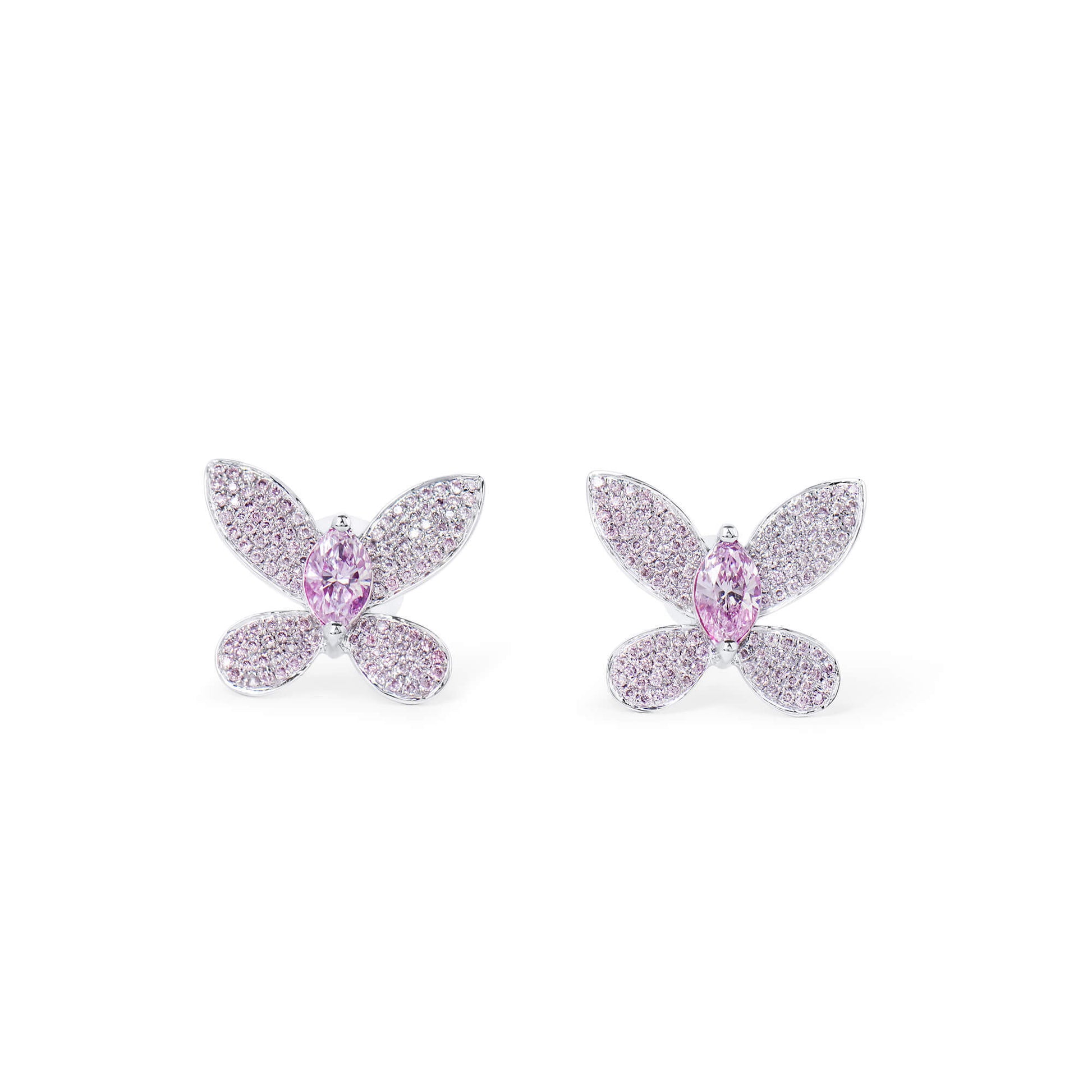 Fancy Light Pink Diamond Earrings, 0.63 Ct. TW, Marquise shape