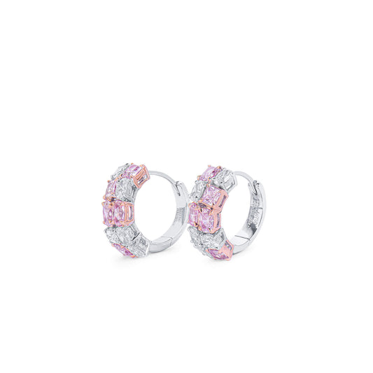 Fancy Light Pink Diamond Earrings, 2.64 Ct. TW, MIX shape