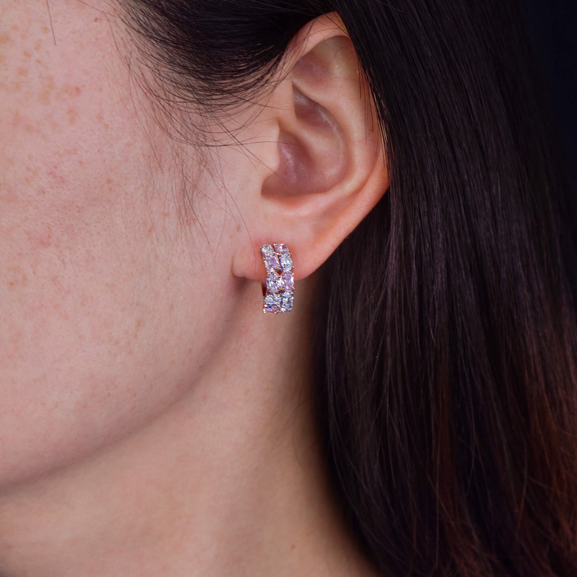 Fancy Light Pink Diamond Earrings, 2.64 Ct. TW, MIX shape