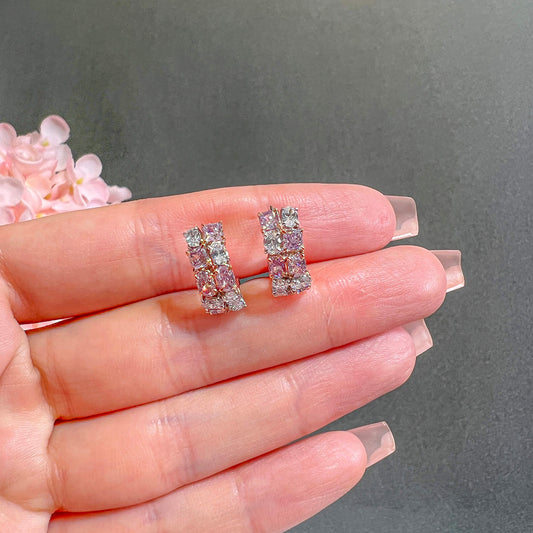 Fancy Light Pink Diamond Earrings, 2.64 Ct. TW, MIX shape