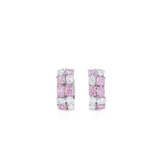 Fancy Light Pink Diamond Earrings, 2.64 Ct. TW, MIX shape