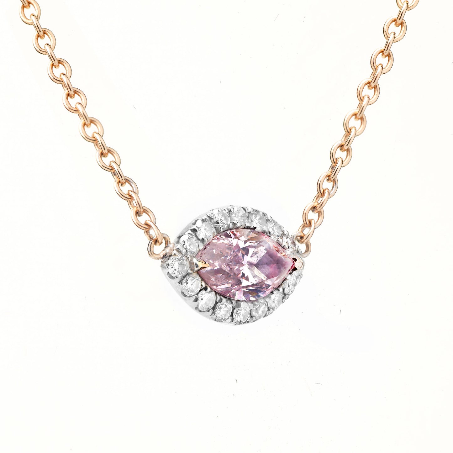 Fancy Light Pink Diamond Pendant, 0.50 Ct. TW, Marquise shape, GIA Certified
