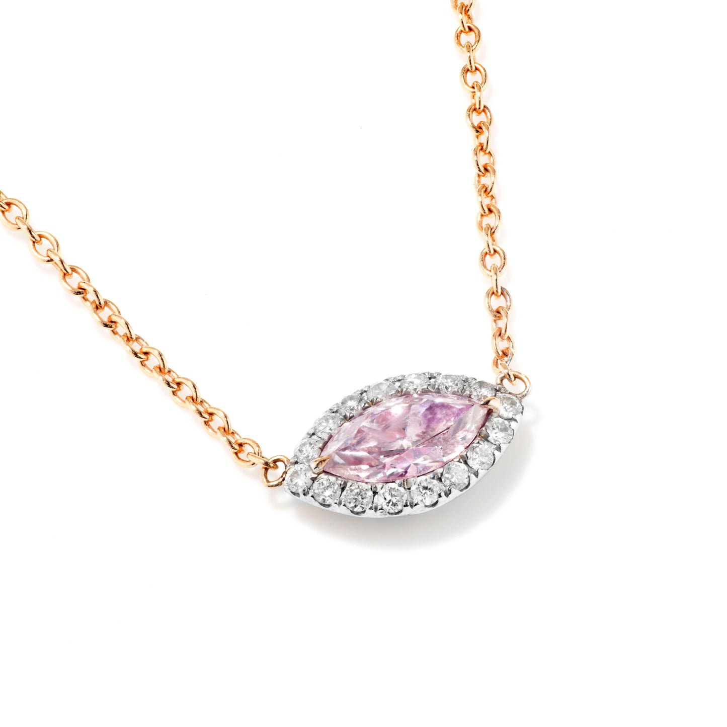 Fancy Light Pink Diamond Pendant, 0.50 Ct. TW, Marquise shape, GIA Certified