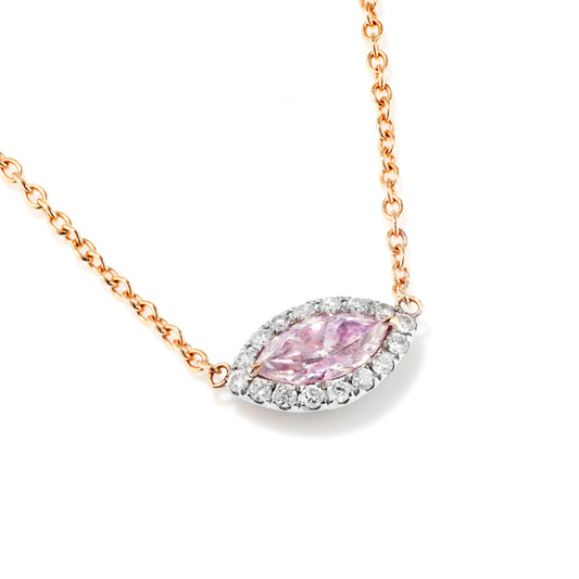 Fancy Light Pink Diamond Pendant, 0.50 Ct. TW, Marquise shape, GIA Certified