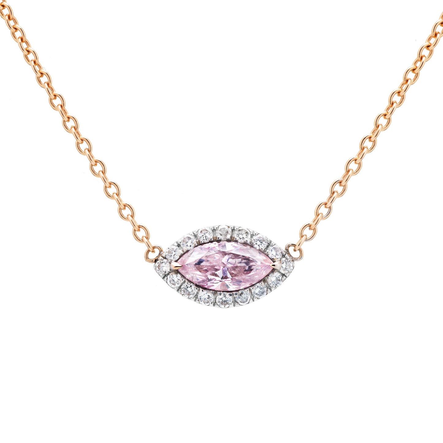 Fancy Light Pink Diamond Pendant, 0.50 Ct. TW, Marquise shape, GIA Certified