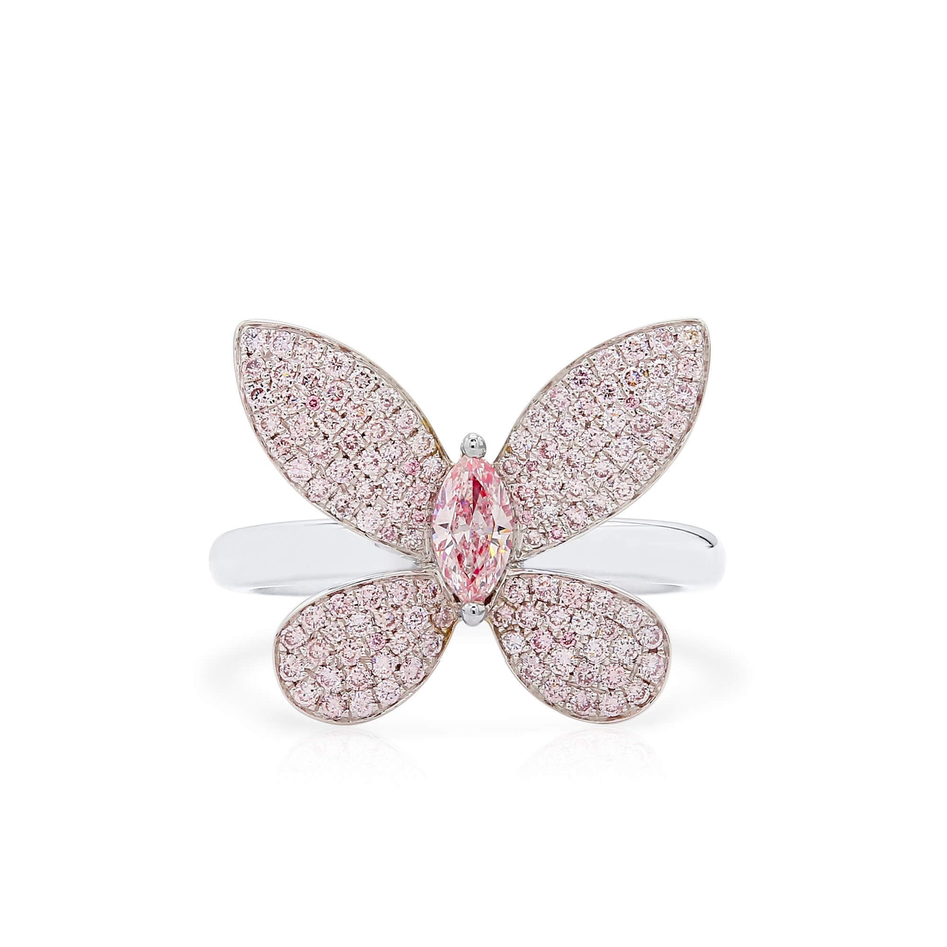 Fancy Light Pink Diamond Ring, 0.67 Ct. TW, Marquise shape