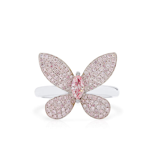 Fancy Light Pink Diamond Ring, 0.67 Ct. TW, Marquise shape