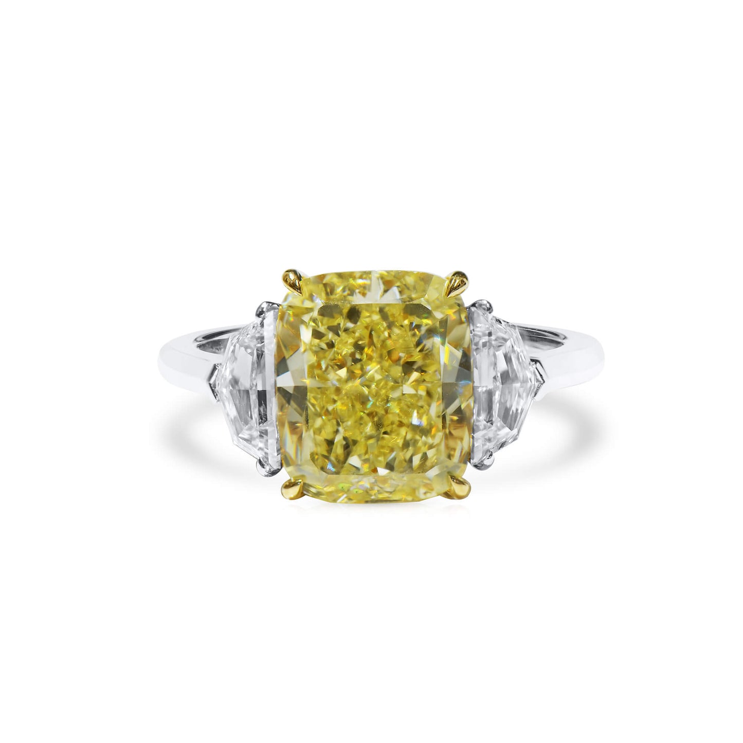 Fancy Light Yellow Diamond Ring, 5.03 Ct. (5.95 Ct. TW), Cushion Shape, 2225754929