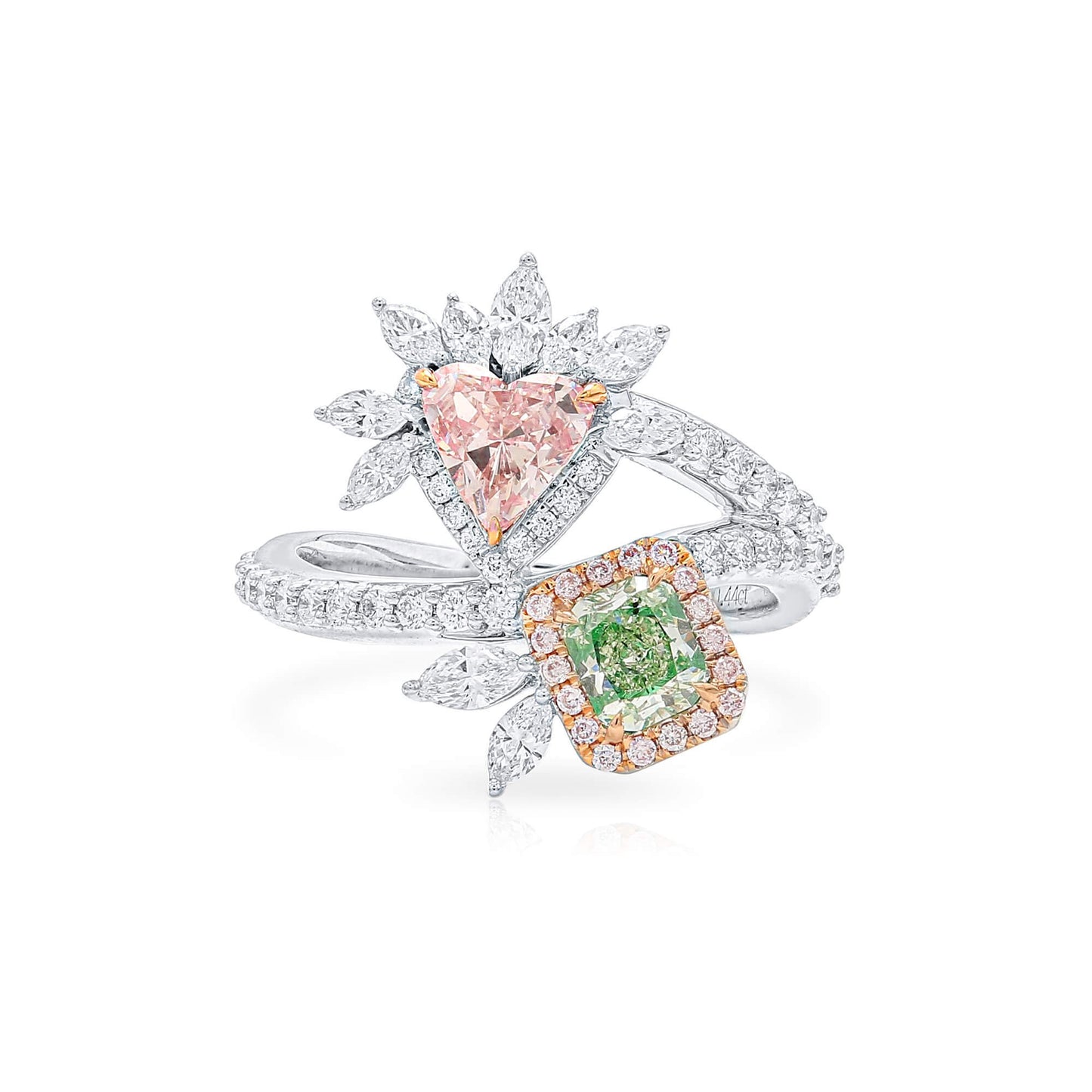 Fancy Light Yellow Green Diamond Ring, 1.93 Ct. TW, MIX shape, GIA Certified