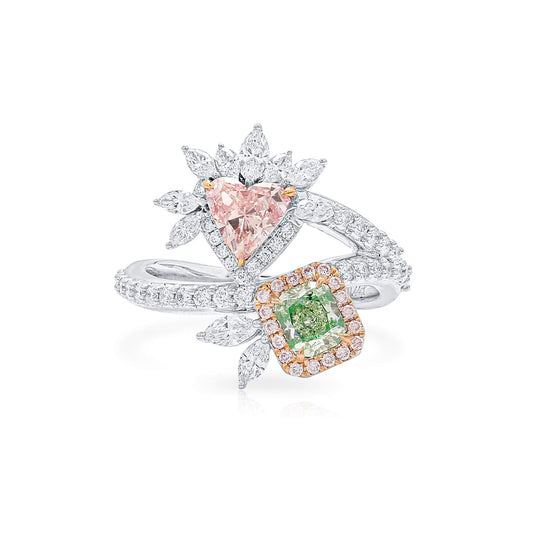 Fancy Light Yellow Green Diamond Ring, 1.93 Ct. TW, MIX shape, GIA Certified