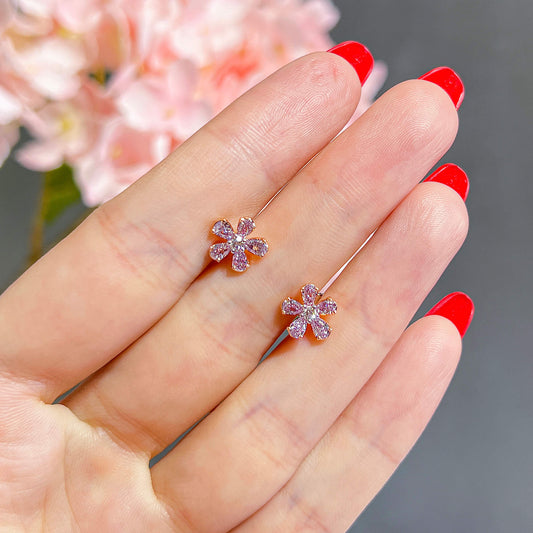 Fancy Pink Diamond Earrings, 0.97 Ct. TW, Pear shape
