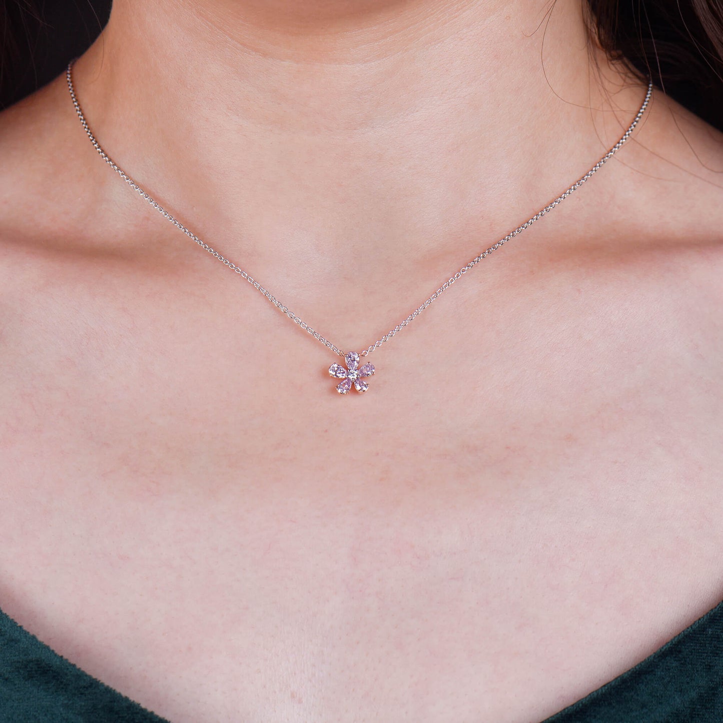 Fancy Pink Diamond Pendant, 0.68 Ct. TW, MIX shape