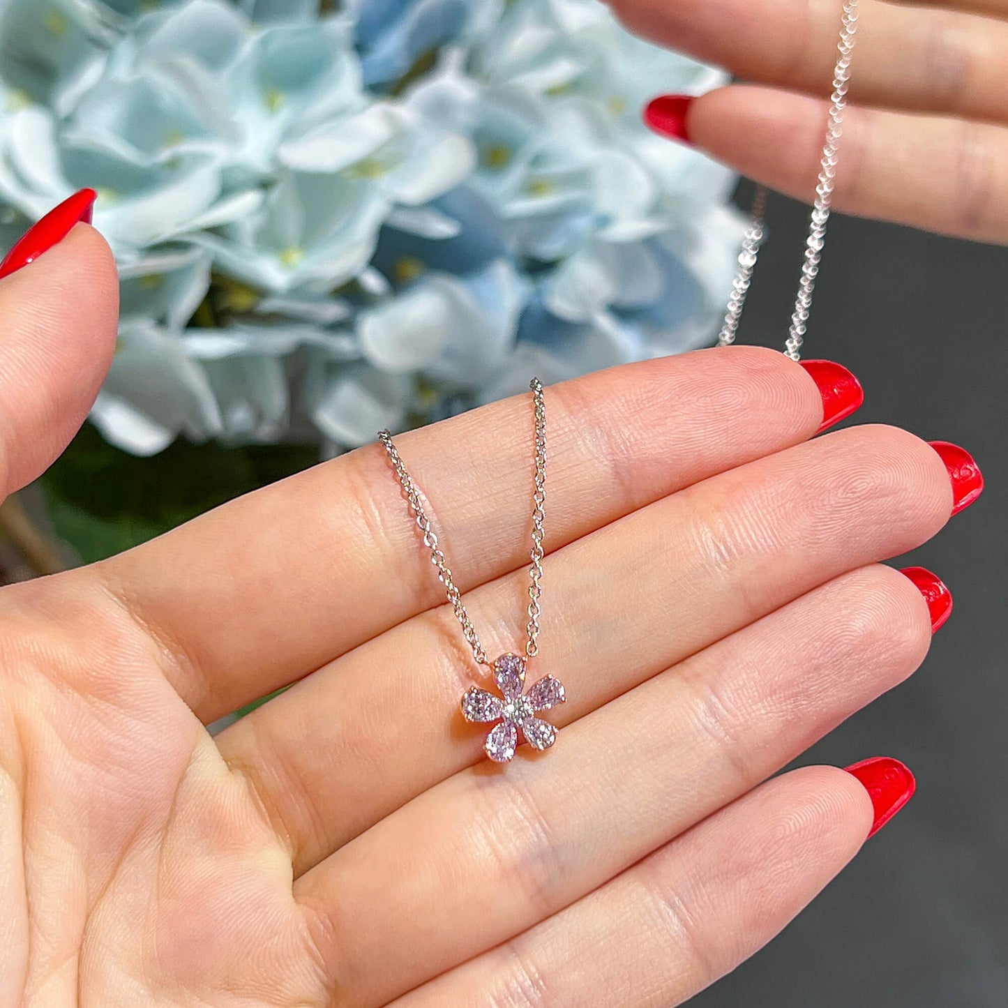 Fancy Pink Diamond Pendant, 0.68 Ct. TW, MIX shape