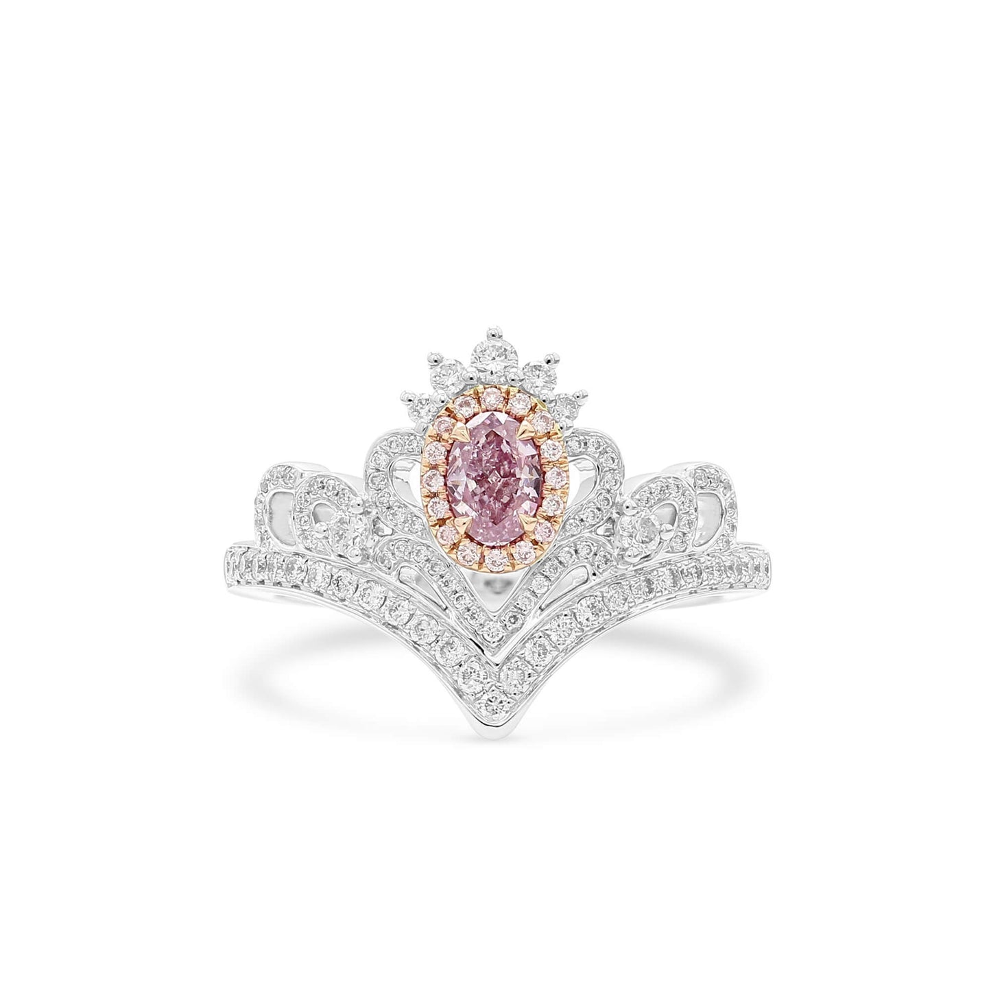 Fancy Purple Pink Diamond Ring, 0.68 Ct. TW, Oval shape, GIA Certified