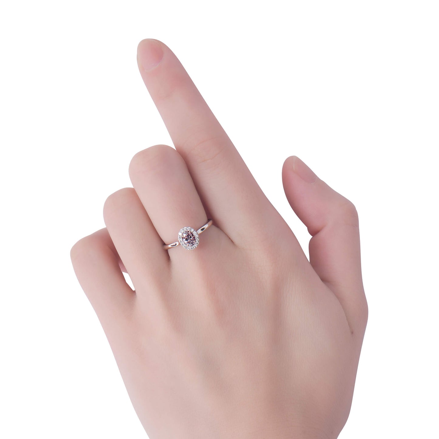 Fancy Purplish Pink Diamond Ring, 0.49 Ct. TW, Oval shape, GIA Certified
