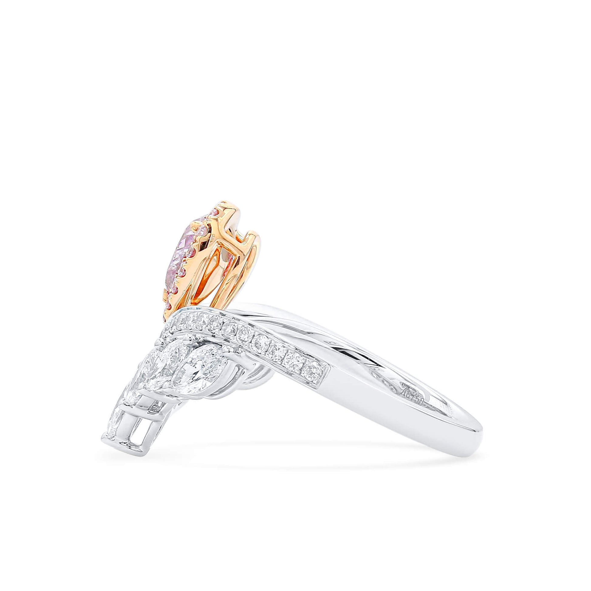 Fancy Purplish Pink Diamond Ring, 1.68 Ct. TW, Pear shape, GIA Certified