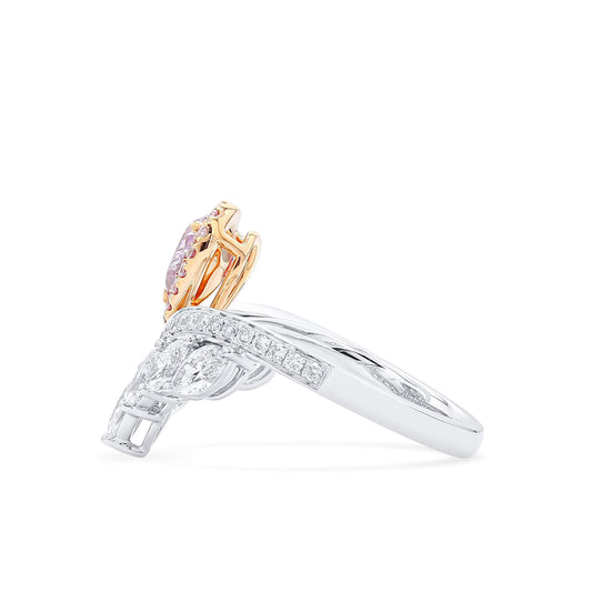 Fancy Purplish Pink Diamond Ring, 1.68 Ct. TW, Pear shape, GIA Certified